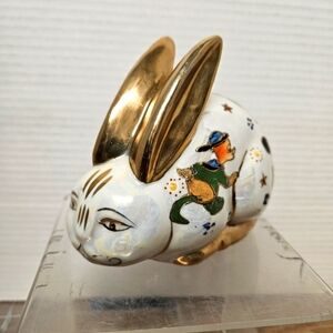 Vintage Porcelain Rabbit with Hand-painted Disney Characters